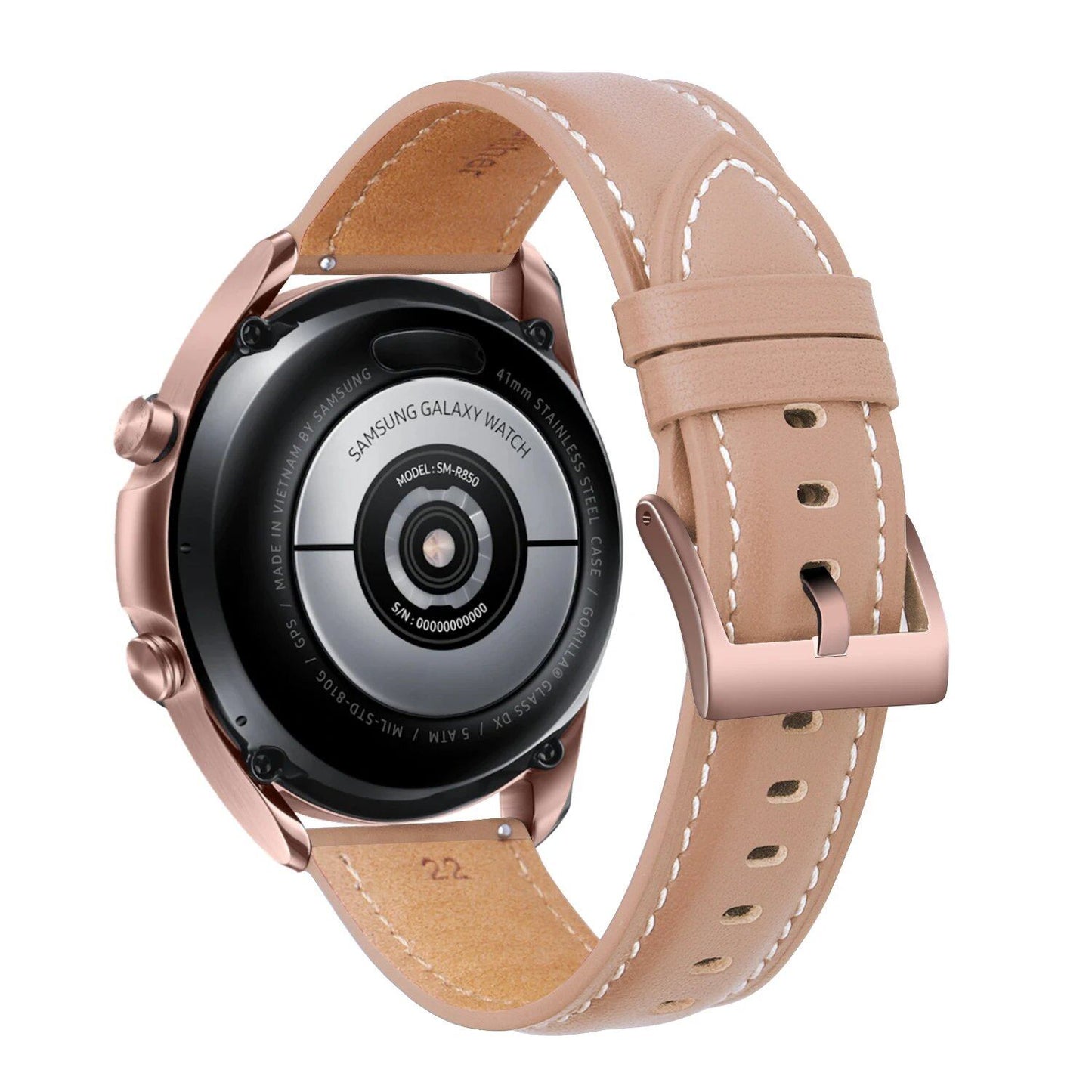 20mm Leather Strap Replacement Band for Samsung Galaxy Watch 3 (41mm, 45mm), Active 2, Gear S3, and HUAWEI WATCH GT2 (46mm). Band Color: mm. Parallel Import.