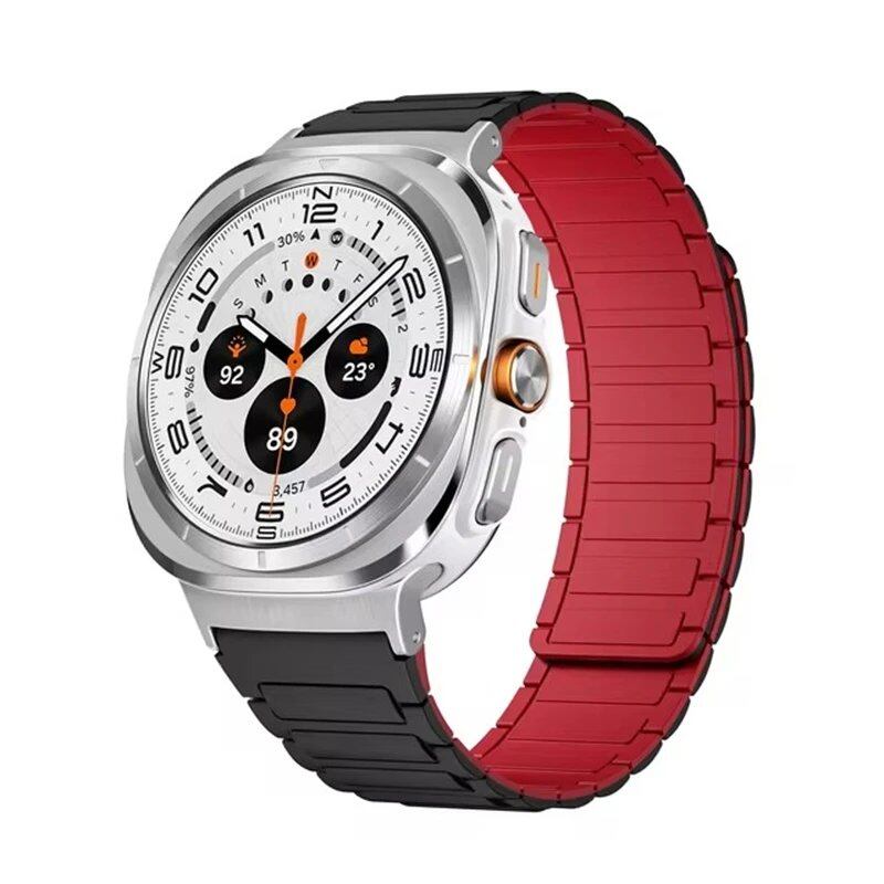 Magnetic Silicone Sport Band for Samsung Galaxy Watch 7 Ultra (47mm), Soft Lapped Bracelet, Gapless Strap, Band Color: Compatible with Galaxy Watch Ultra; Band Width: Compatible with Galaxy Watch Ultra (Parallel Import)