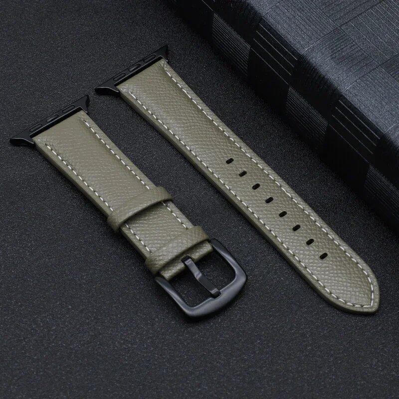 Apple Watch用レザーストラップ - Series 10/Ultra/SE/9/8/7/6/5/4対応 - 快適ブレスレット (49mm/45mm/44mm/42mm/41mm/40mm/46mmサイズ) iWatchバンド バンドカラー:mm 並行輸入品