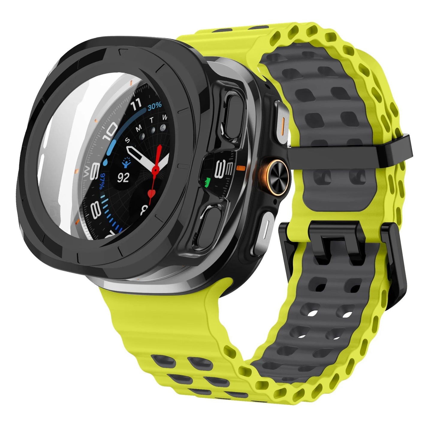 Samsung Galaxy Watch Ultra 47mm Sport Silicone Band, Marine Band + Case, Watch Band Accessory, Color: Compatible with Ultra 47mm Dial Diameter, Parallel Import
