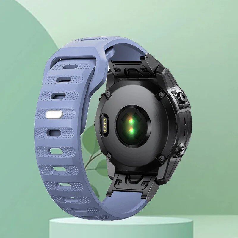 Compatible with Garmin Fenix 5/5X Plus/3/3HR, Epix 7X Solar, 6X/6 Pro, and Forerunner 935/945. 22mm and 26mm silicone brand quick-release smartwatch bands. Band Color: ; Ships from: Parallel Import
