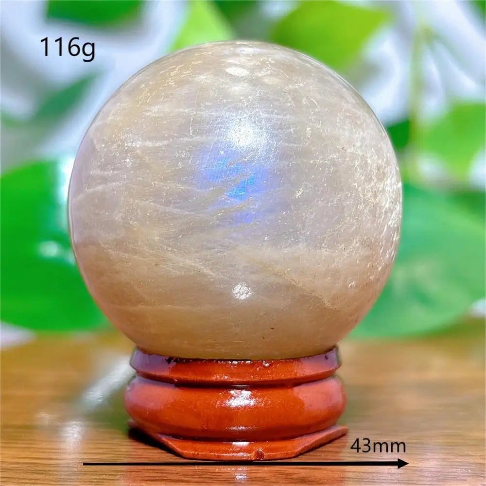 Moonstone Sphere Crystal, Natural Quartz Stone, Home Decor, Mineral, Reiki, Craft, Gift, Energy, Healing, Spiritual, Love, with Stand, Parallel Import
