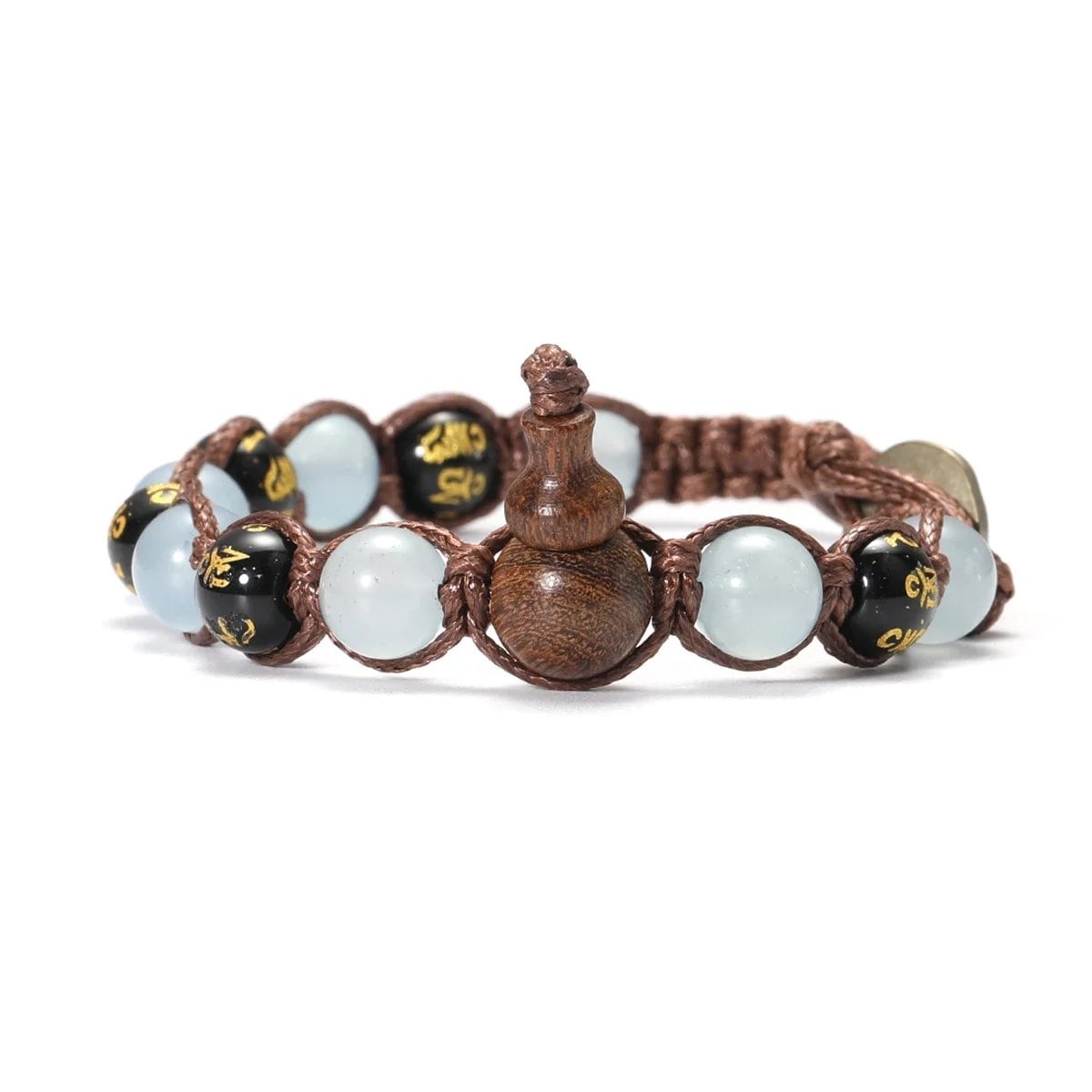 Natural Stone Prayer Bracelet, Tibetan Prayer Beads, Handmade Men's and Women's Bracelet, Yoga & Meditation Jewelry, Metal Color: Style, Parallel Import