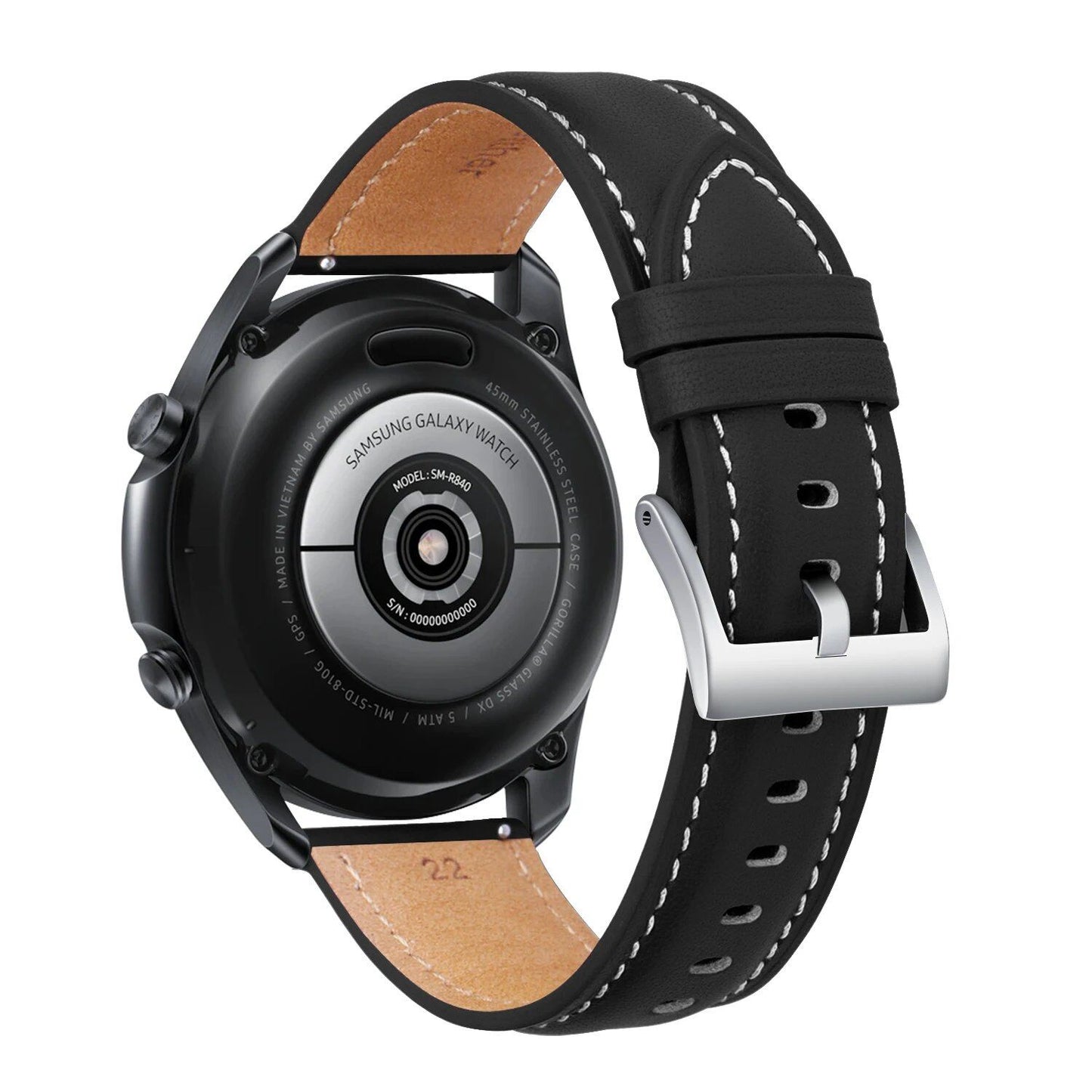 20mm Leather Strap Replacement Band for Samsung Galaxy Watch 3 (41mm, 45mm), Active 2, Gear S3, and HUAWEI WATCH GT2 (46mm). Band Color: mm. Parallel Import.