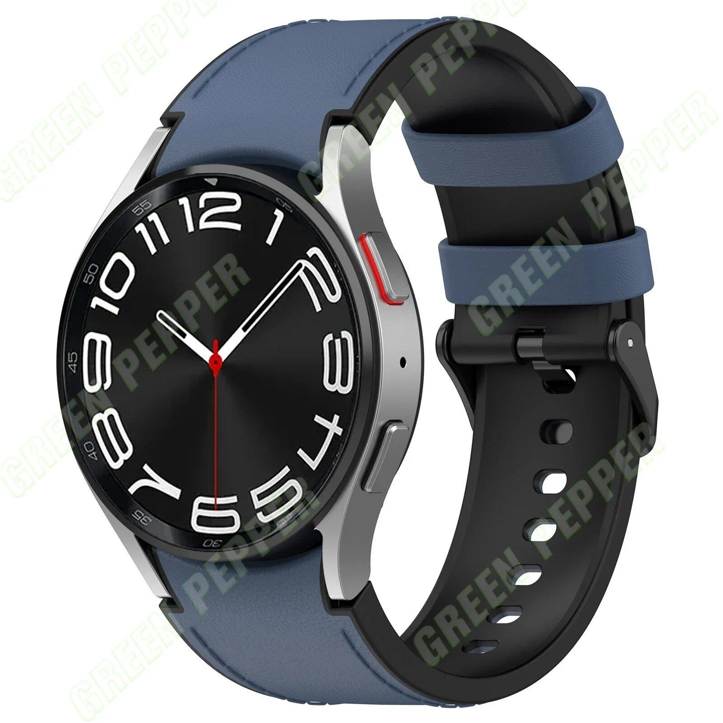Leather and silicone bands compatible with Samsung Watch 6/5/4 (40mm, 44mm), 4/6 Classic (42mm, 43mm, 46mm, 47mm), and Galaxy Watch 5 Pro (45mm). Genuine leather-look strap. Band Color: ; Ships from: Parallel Import.