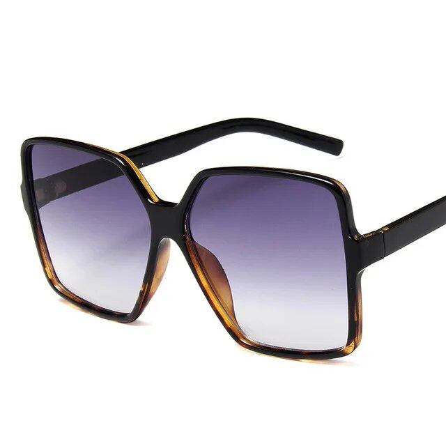 Women's Oversized Gradient Plastic Sunglasses, Designer, UV400 Protection, Frame Color: Other; Parallel Import
