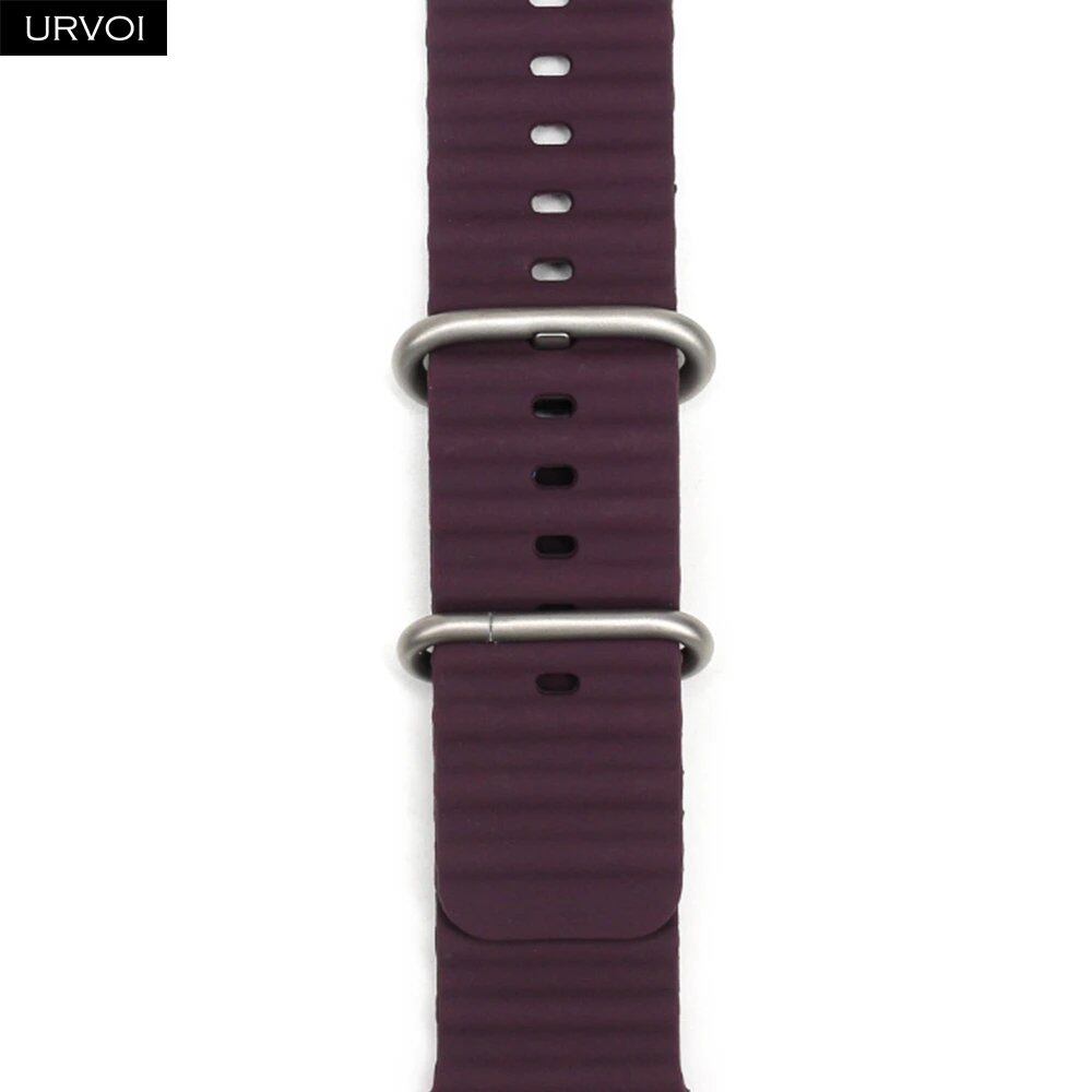 URVOI アップルウォッチ Ultra 2 対応 バンド シリーズ 10/9/8/7/6/SE/5/4/3/2/1 用 シリコーンストラップ iWatch スポーツ オーシャンバンド 42mm/44mm/45mm/46mm/49mm サイズ:Apple Watch対応;バンドカラー:;バンド幅:42mm 44mm 45mm 49mm 並行輸入品