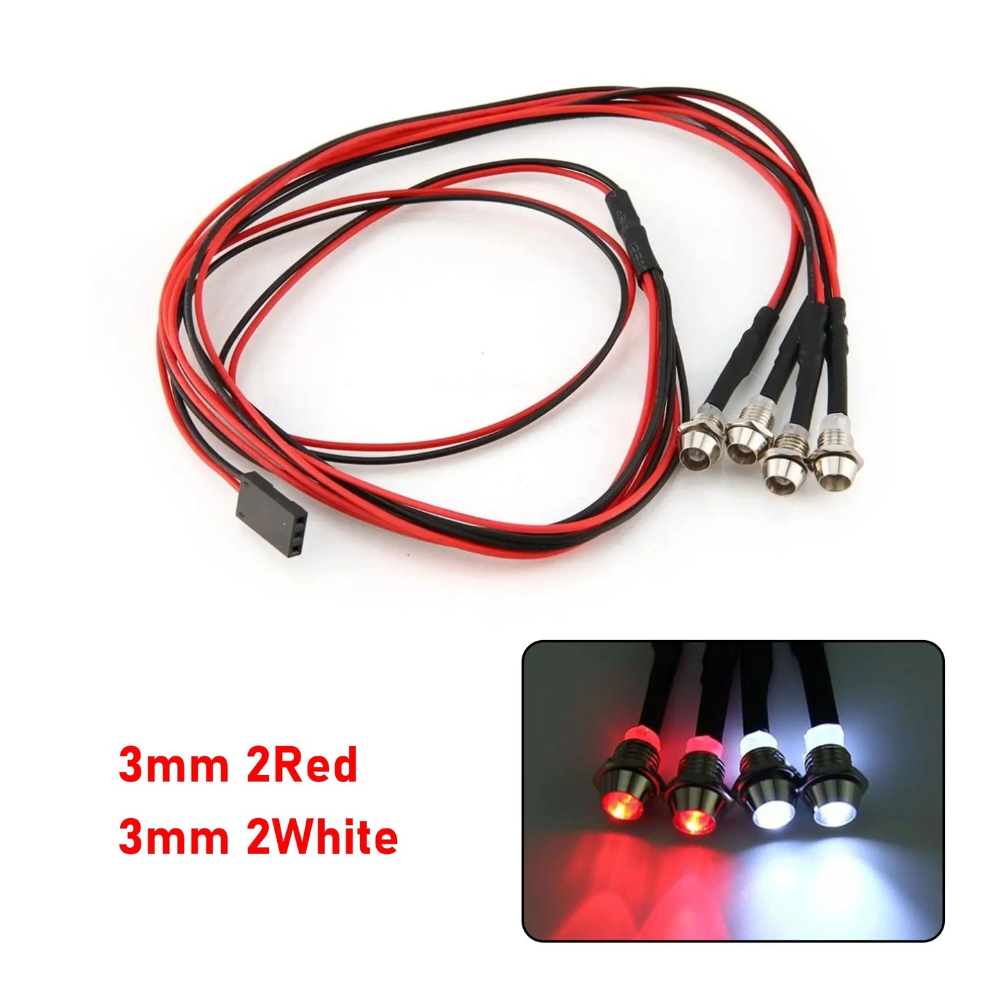 1/10, 1/8, 1/12 Scale RC LED Light Kit with Headlights and Taillights - Compatible with Traxxas, HSP, HPI, MN99, MN90, and WLtoys RC Cars, Trucks, Crawlers, and Drift Cars. Color: Parallel Import