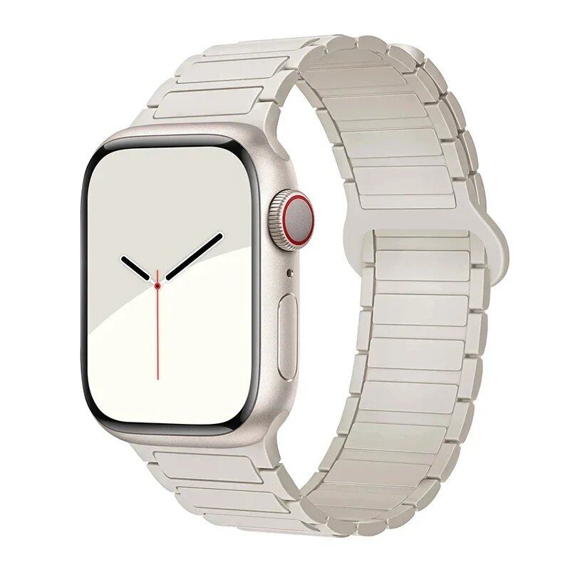 Magnetic Loop Band for Apple Watch, Compatible with 44mm, 40mm, 49mm, 45mm, 41mm, and 38mm Silicone Straps, Compatible with iWatch Series 9/8/7/6/5/4/3/SE/Ultra 2, Parallel Import