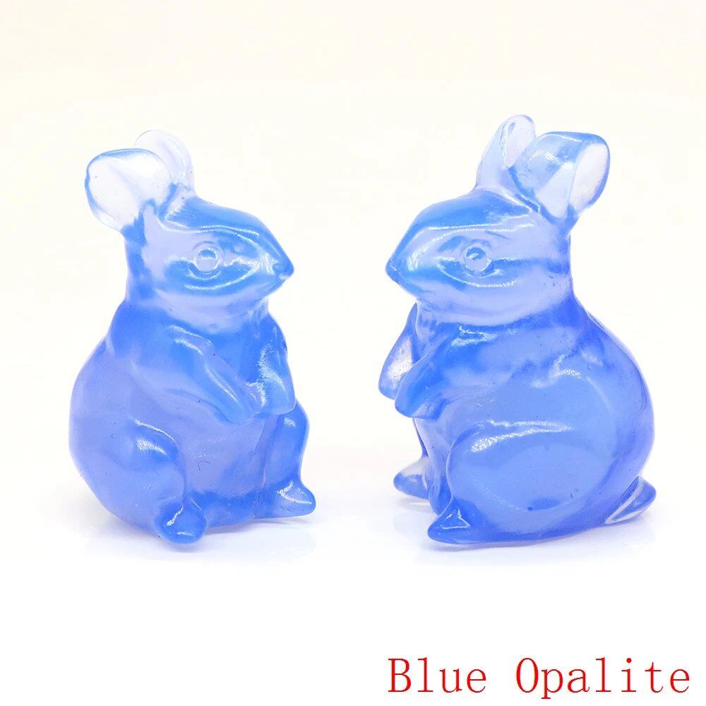 1.5-inch Easter Rabbit Figurine, Micro Landscape with Natural Amethyst and Rose Quartz Carved Healing Crystals, Spiritual Home Decor, Size: Parallel Import