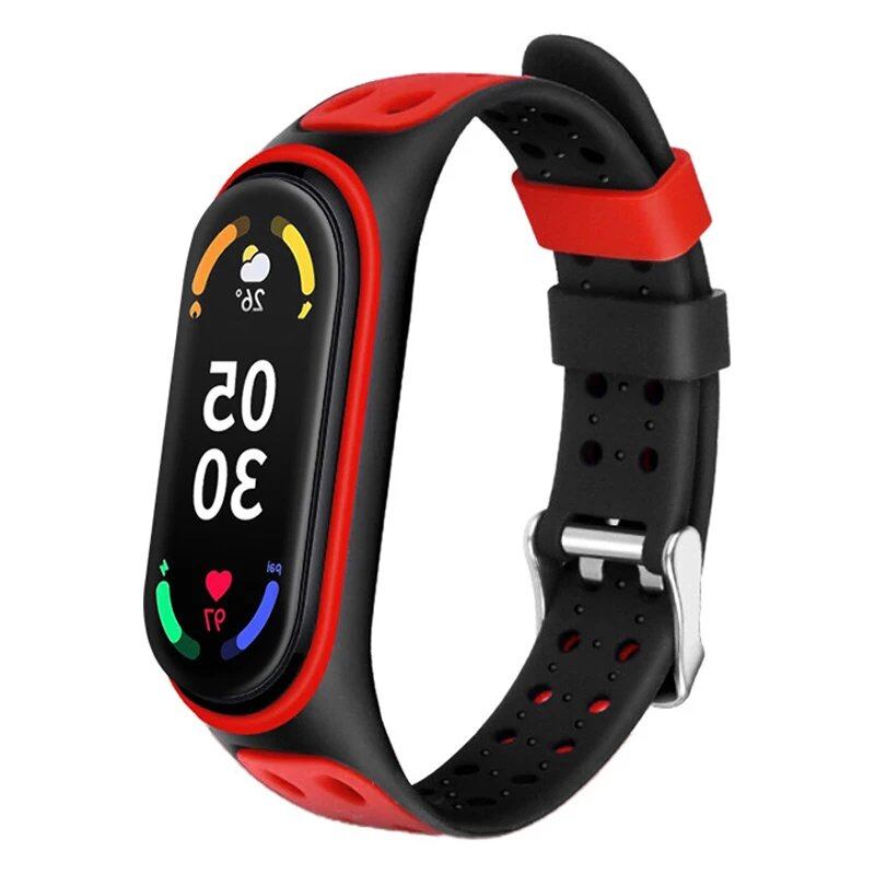 Mi Band 7/6/5/4/3用 スポーツストラップ - シリコーン交換用スマートウォッチバンド(Xiaomi Mi Band対応) バンドカラー: 並行輸入品