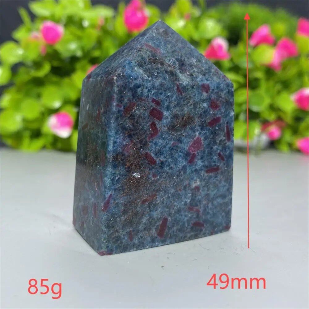天然水晶 レッドグリーンサファイア 四角柱タワー 鉱物標本 スピリチュアル 瞑想 魔術 ギフトストーン 並行輸入品