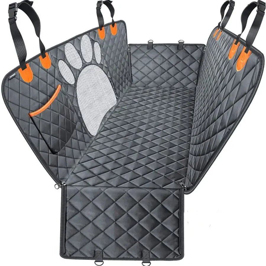 "Dog Car Seat Cover for Back Seat, 100% Waterproof, Dog Hammock with Mesh Window, Side Zipper, Car Seat & Door Protector" Parallel Import