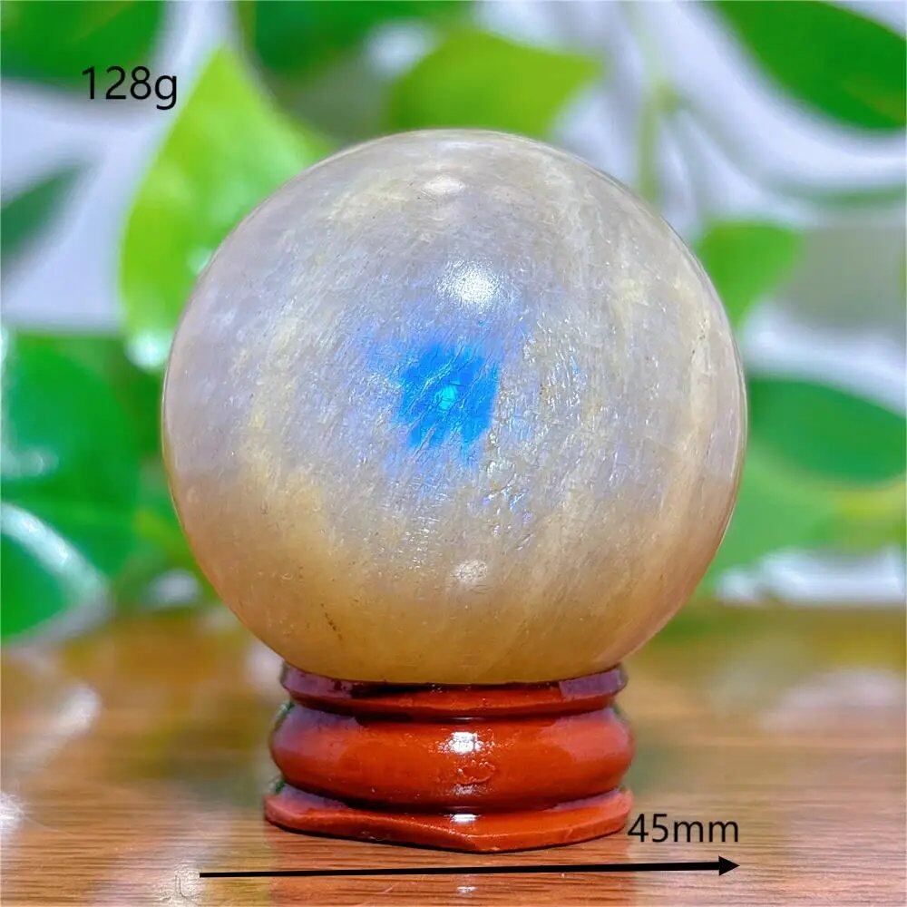 Moonstone Sphere Crystal, Natural Quartz Stone, Home Decor, Mineral, Reiki, Craft, Gift, Energy, Healing, Spiritual, Love, with Stand, Parallel Import