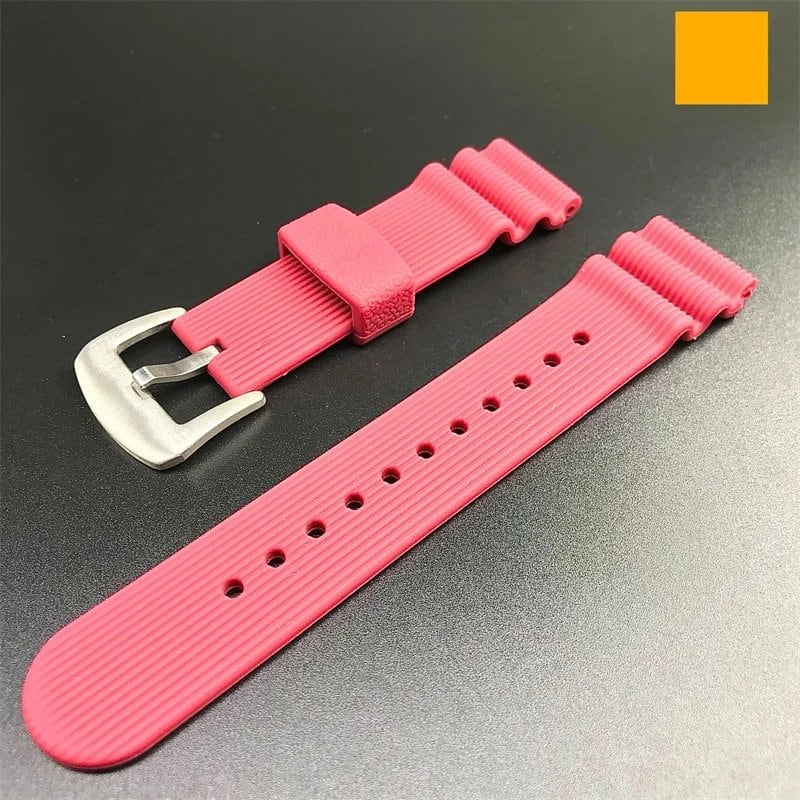 22mm Rubber Sports Men's Watch Strap for Seiko 5 PROSPEX Water Ghost Can-Shaped Red Tooth Diving 007 Abalone Silicone Watch Band. Band Color: 22mm; Band Width: Parallel Import.
