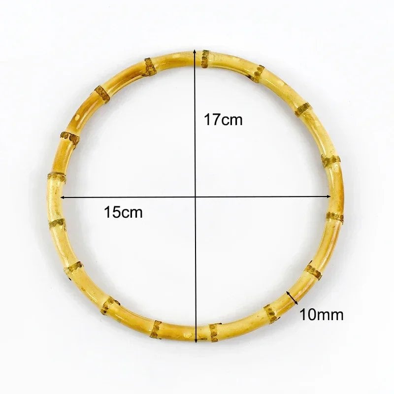 Set of 1, 2, or 4 Deep Peel Natural Bamboo Bag Handles, 7-18cm, for Women's Handbags and Pouches, Handmade DIY Bag Accessories, Size: Parallel Import