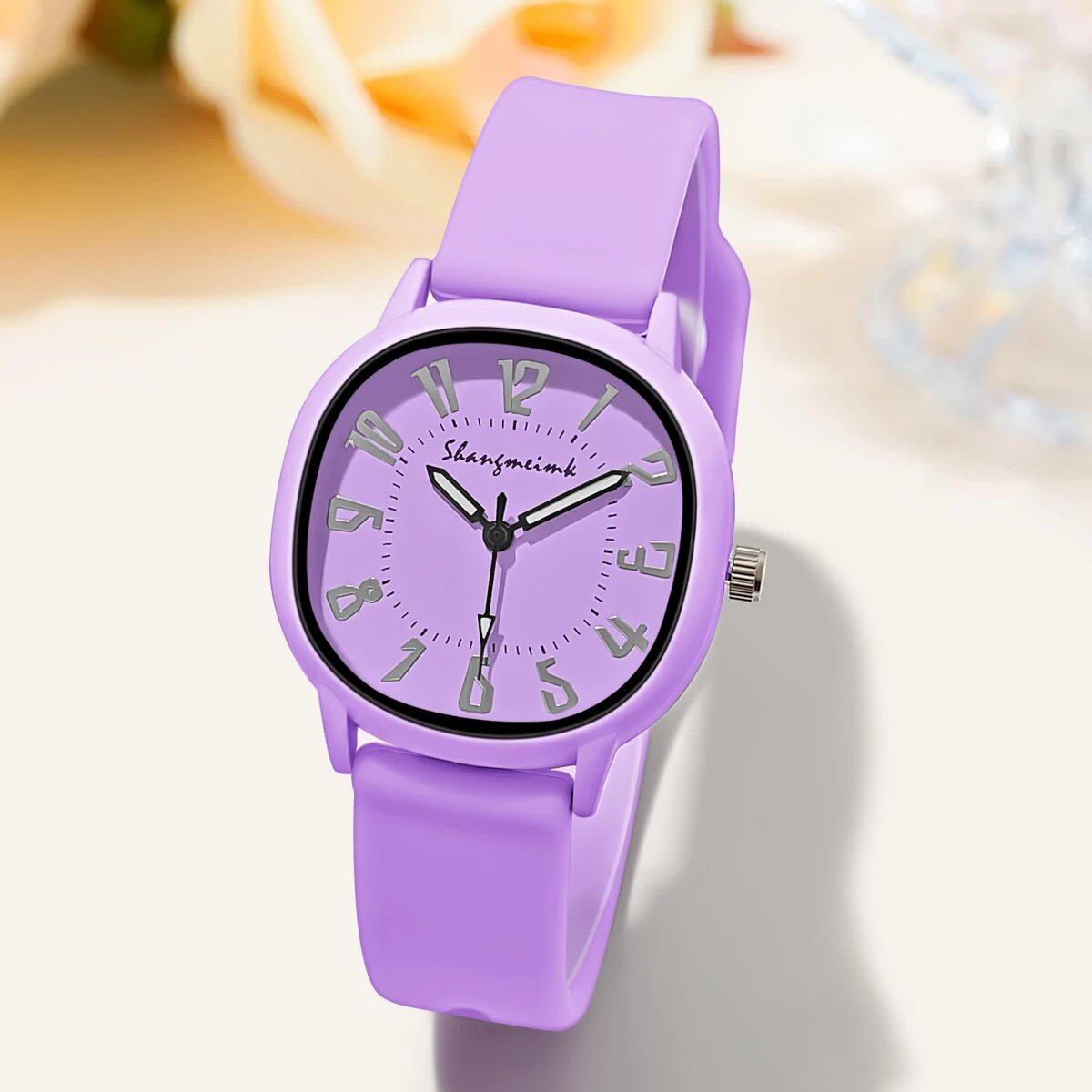 Women's Fashion Watch with Silicone Strap, Quartz Watch, Gift, Color: Parallel Import