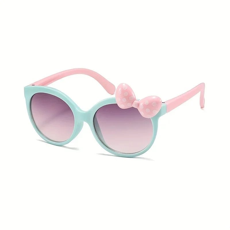 Cute Character Bowtie Sunglasses for Kids and Girls, Sun Protection for Outdoor Sports and Climbing, Parallel Import