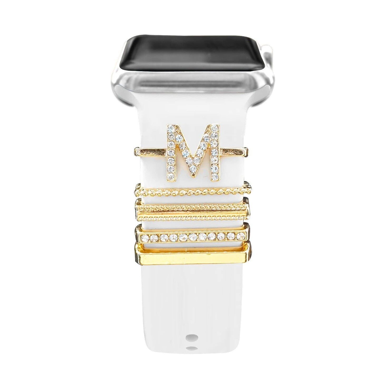 Diamond Jewelry-Embossed Band for Apple Watch Ultra 2, 9, 8, and 7, Compatible with Samsung and Huawei, 20/22mm Bracelet Strap, Band Color: ; Ships from: Parallel Import