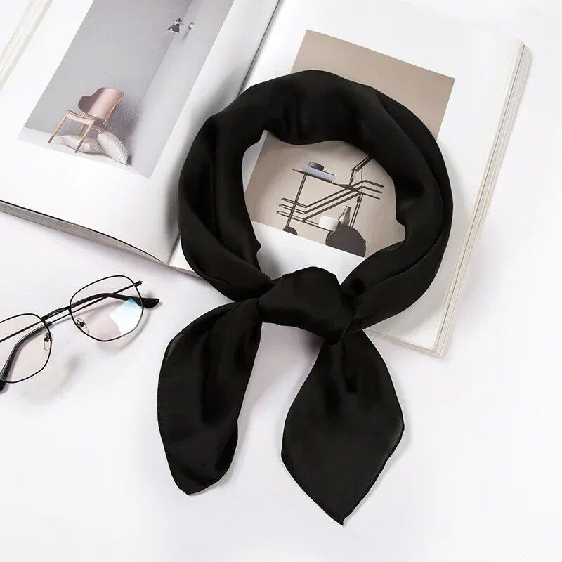 Women's 70cm Solid Shiny Satin Scarf, Square Headscarf, Stylish Neck Accessory, Bag Scarf, Wholesale Parallel Import