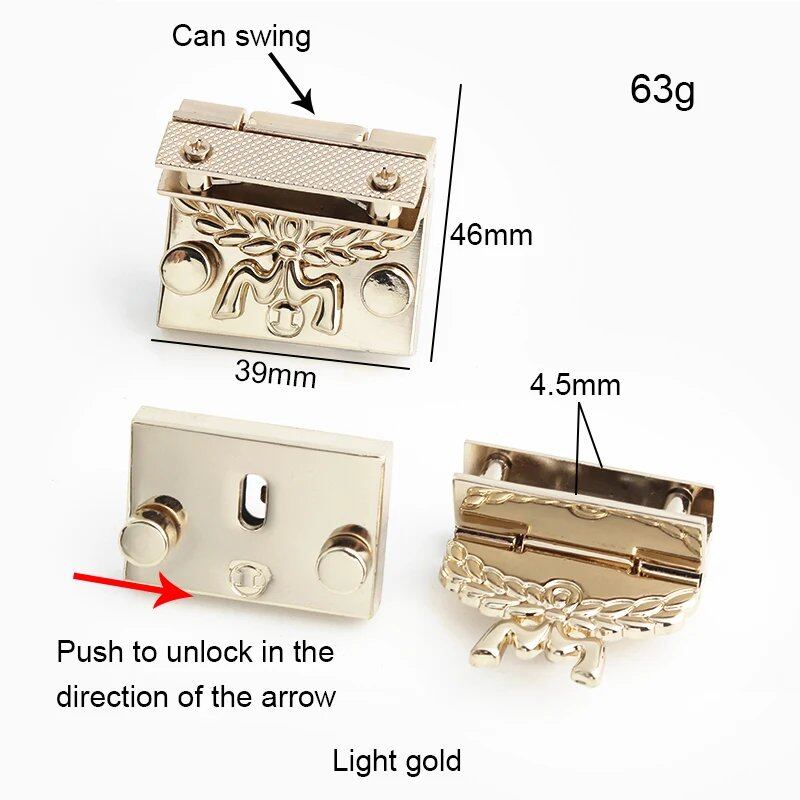 Set of 1-5-20 Metal Bag Locks for Handbags and Shoulder Bags, Magnetic Locks, Twist Locks, Decorative Clasps, DIY Craft Hardware Accessories, Size: Parallel Import