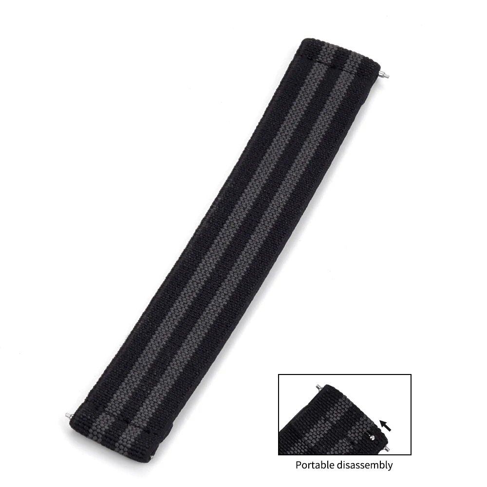 13cm Pale Blue Premium Grade Hook and Loop Adhesive Watch Band, 18/19/20/21/22mm Nylon Replacement Watch Strap, Band Color: mm, Parallel Import