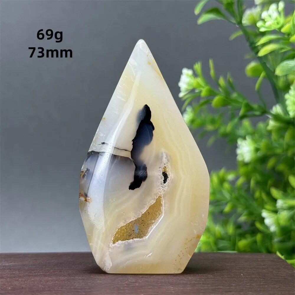 Natural Yellow Agate Geode, Freeform Torch, Mineral Energy, Home Furnishings, Meditation, Aura, Prayer, Altar, Gift, Parallel Import