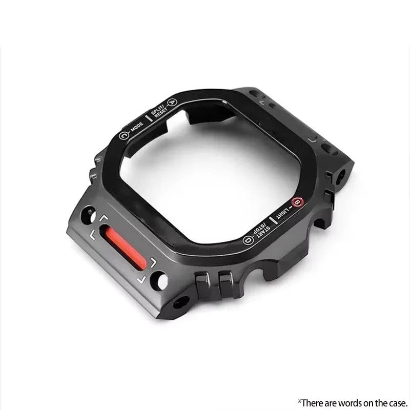 Titanium Alloy Metal Bezel Case & Stainless Steel Band Refit Mod Kit for Casio Casio Oak DW5600, DW5610, and GW-M5610 (Imported)