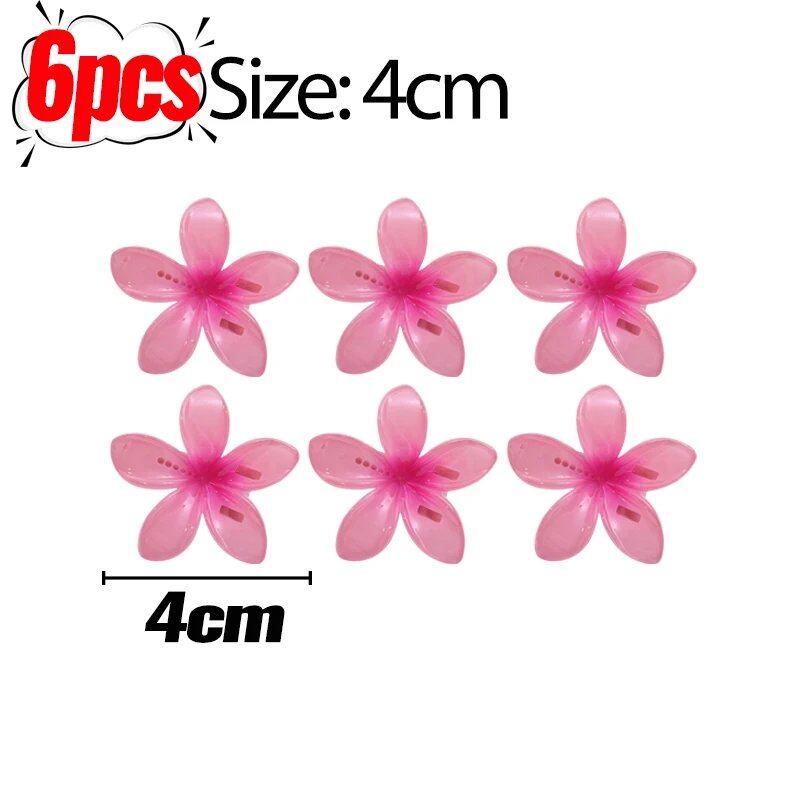 1/6 Hawaiian Gradient Flower Hair Clips for Women, Small, Stylish Head Accessories, Hairpins, Crab Barrettes, Parallel Import