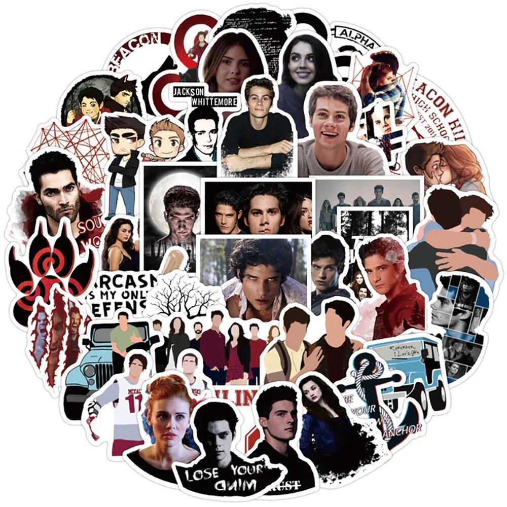 Teen Wolf TV Series Waterproof Stickers (Set of 10/30/50) for DIY Bicycles, Skateboards, Refrigerators, Laptops, Suitcases, Kids Toys, Cool Decals, Color: Teen Wolf, 0 Pieces, Parallel Import