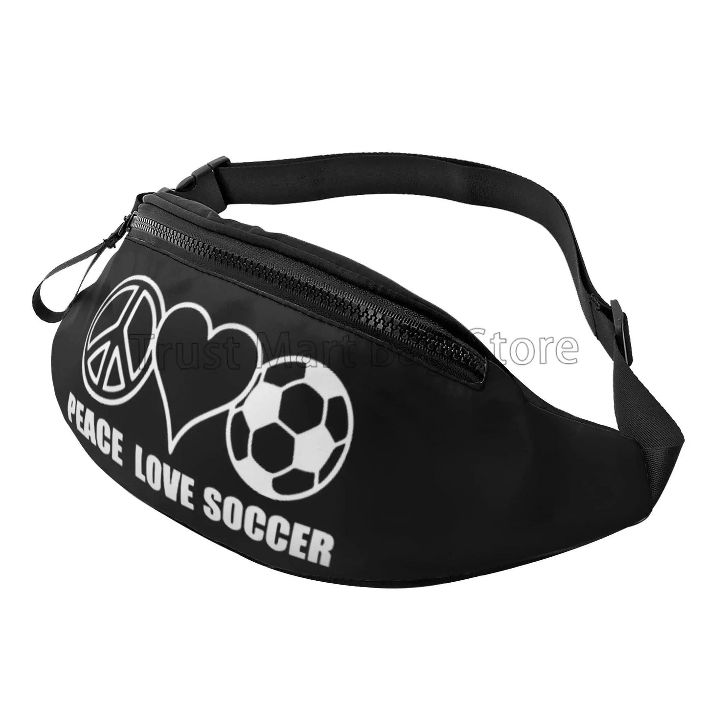 Soccer Ball Design Fanny Pack, Unisex, Casual Waist Bag for Running, Hiking, Travel, Walking, Sports, and Fishing. Color: Imported.