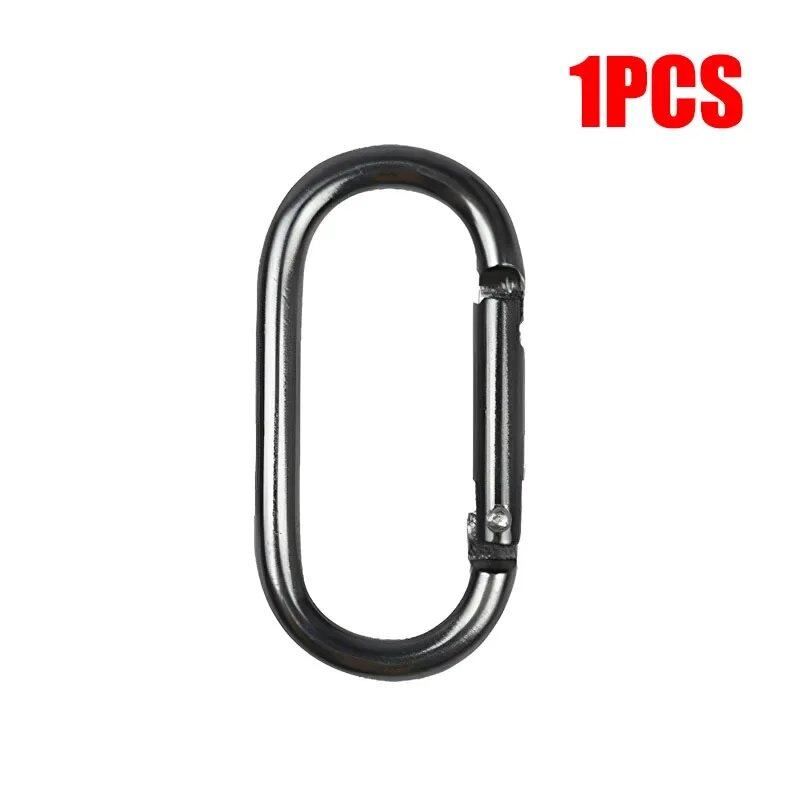 1/5 Black Oval Carabiner Hanging Buckle, Small Carabiner for Water Bottles, Harness Accessories, Parallel Import