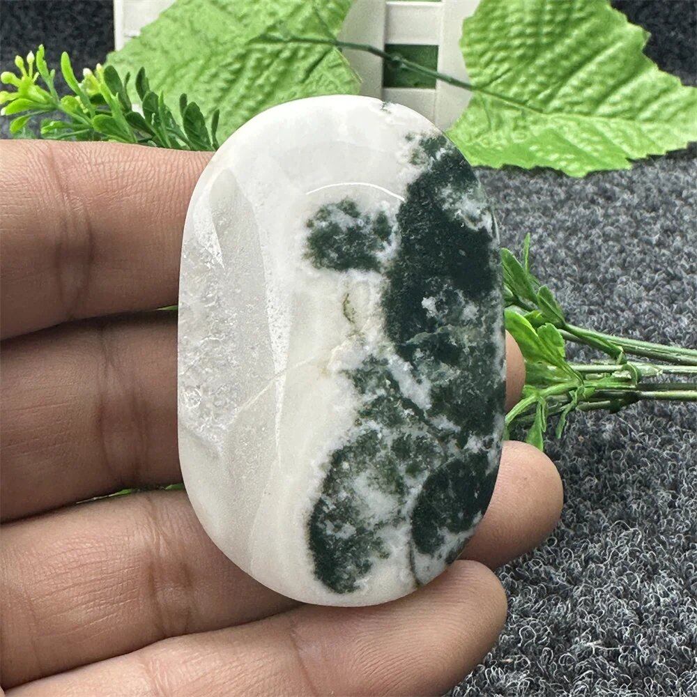 Natural Quartz Crystals: Aquamarine Agate, Ocean Jasper, Palm Stone, Polished Stones, Gemstone Mineral Specimens for Spiritual Meditation, Energy, and Feng Shui, Color: Green, Parallel Import