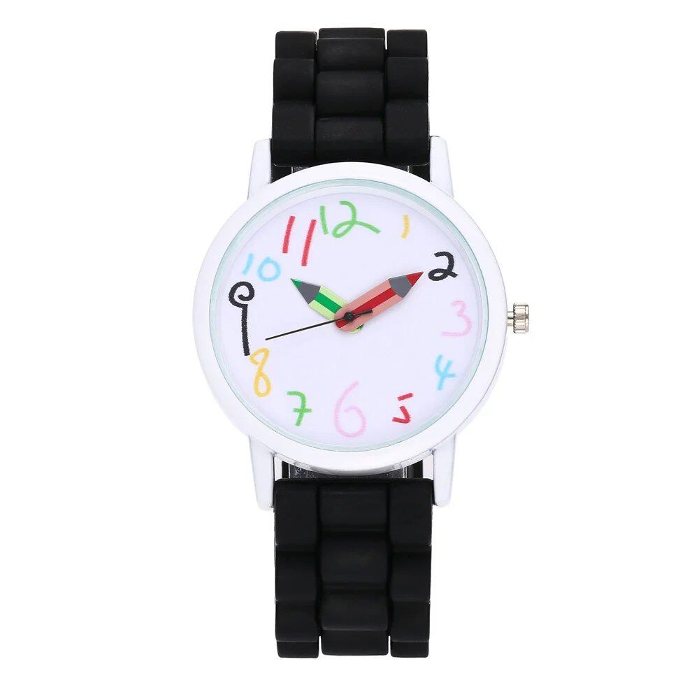 Women's Fashion Watch, Simple Pencil Design, Digital Quartz Watch, Casual, Jelly-Type, Multicolor, Silicone, Dress Watch, Wristwatch, Parallel Import