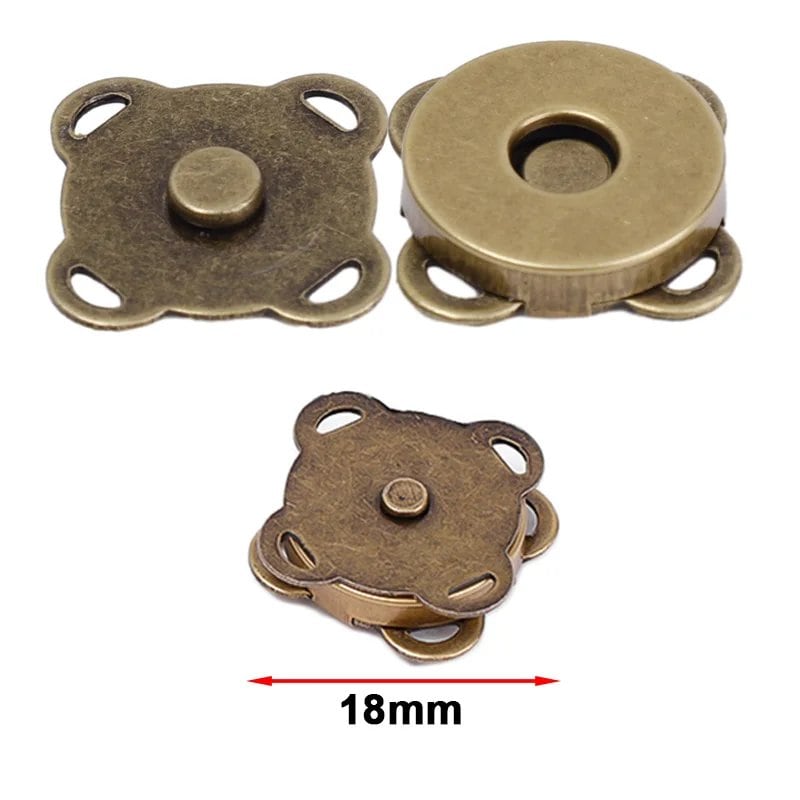1/10 Set Magnetic Snap Buttons, Metal Invisible Sew-On Buttons with Locking Closures for Wallets, Bags, Clothing, and DIY Crafts, Size: mm, Parallel Import