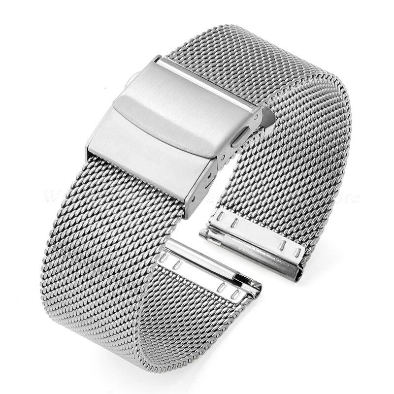 Universal Quick Release Watch Band, Stainless Steel, 0.6mm Milanese Strap, 12/14/16/18mm, 20mm, 22mm, 24mm, for Omega DW Straps, Band Color: mm, Parallel Import