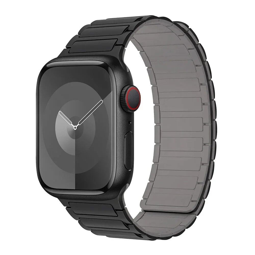 Magnetic Loop Band for Apple Watch, Compatible with 44mm, 40mm, 49mm, 45mm, 41mm, and 38mm Silicone Straps, Compatible with iWatch Series 9/8/7/6/5/4/3/SE/Ultra 2, Parallel Import
