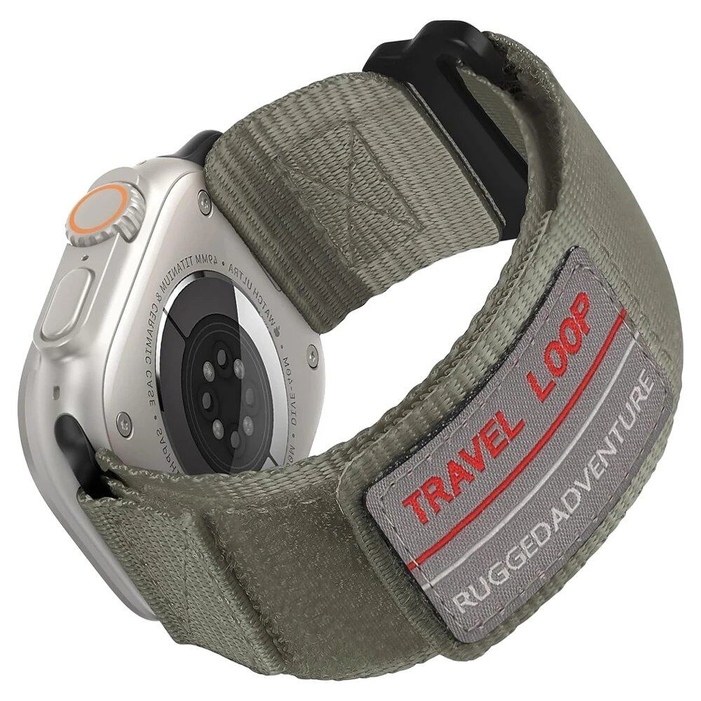 Nylon Strap for Apple Watch Ultra - Compatible with 49mm, 45mm, 44mm, and 42mm iWatch Series 9/8/7/6/5/4/SE. Durable Nylon Sport Loop Band. Band Color: Parallel Import.