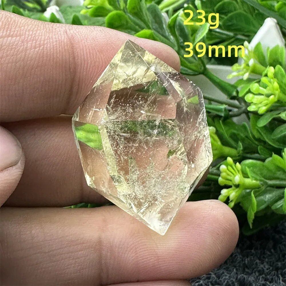 1個 天然シトリンオーラ六角両先端クリスタルワンド スピリチュアル瞑想ヒーリングストーン ホームデコレーション ガーデンフェスティバルアクセサリー カラー: 並行輸入品