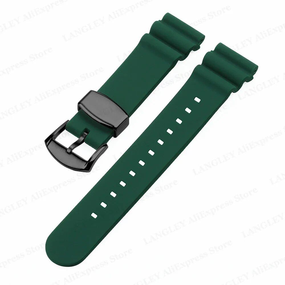 SEIKO Diving Silicone Watch Band, 20mm/22mm, Compatible with SKX007/009, featuring Canned Abalone Shell and Water Ghost Design. Ring Clasp/Pin Buckle Bracelet. Size: No Logo; Band Color: mm. Parallel Import.
