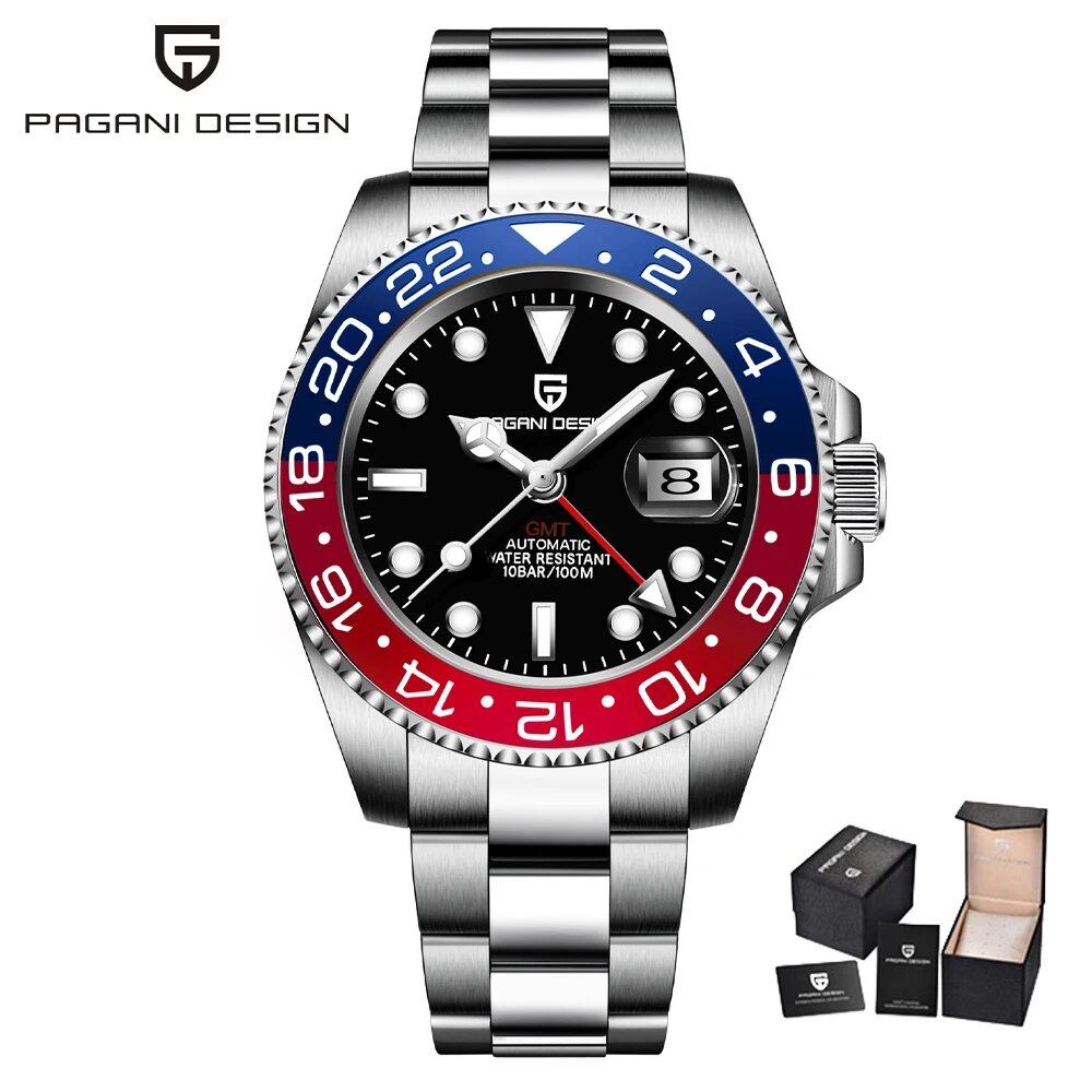 Pagani Design Model 40mm GMT Mechanical Watch with Sapphire and Ceramic Bezel, Automatic, Stainless Steel, 100m Water Resistance, Parallel Import