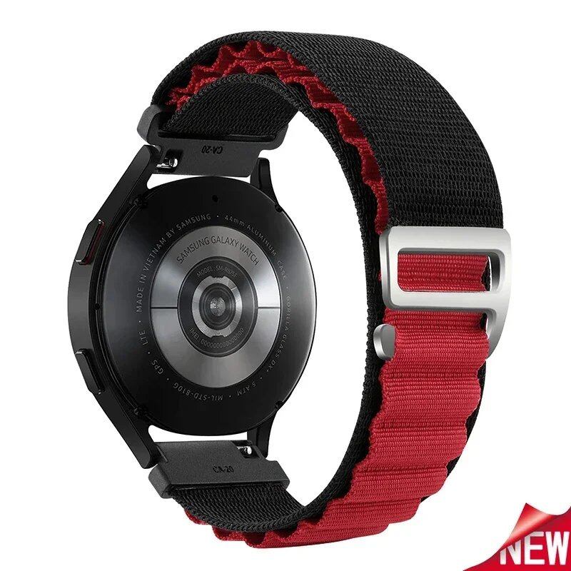 Nylon Alpine Loop Wristband for Samsung Galaxy Watch 6/4/5/Pro/Classic (45mm, 44mm, 40mm, 20mm, 22mm), Compatible with HUAWEI GT 2e/3, Band Color: Parallel Import