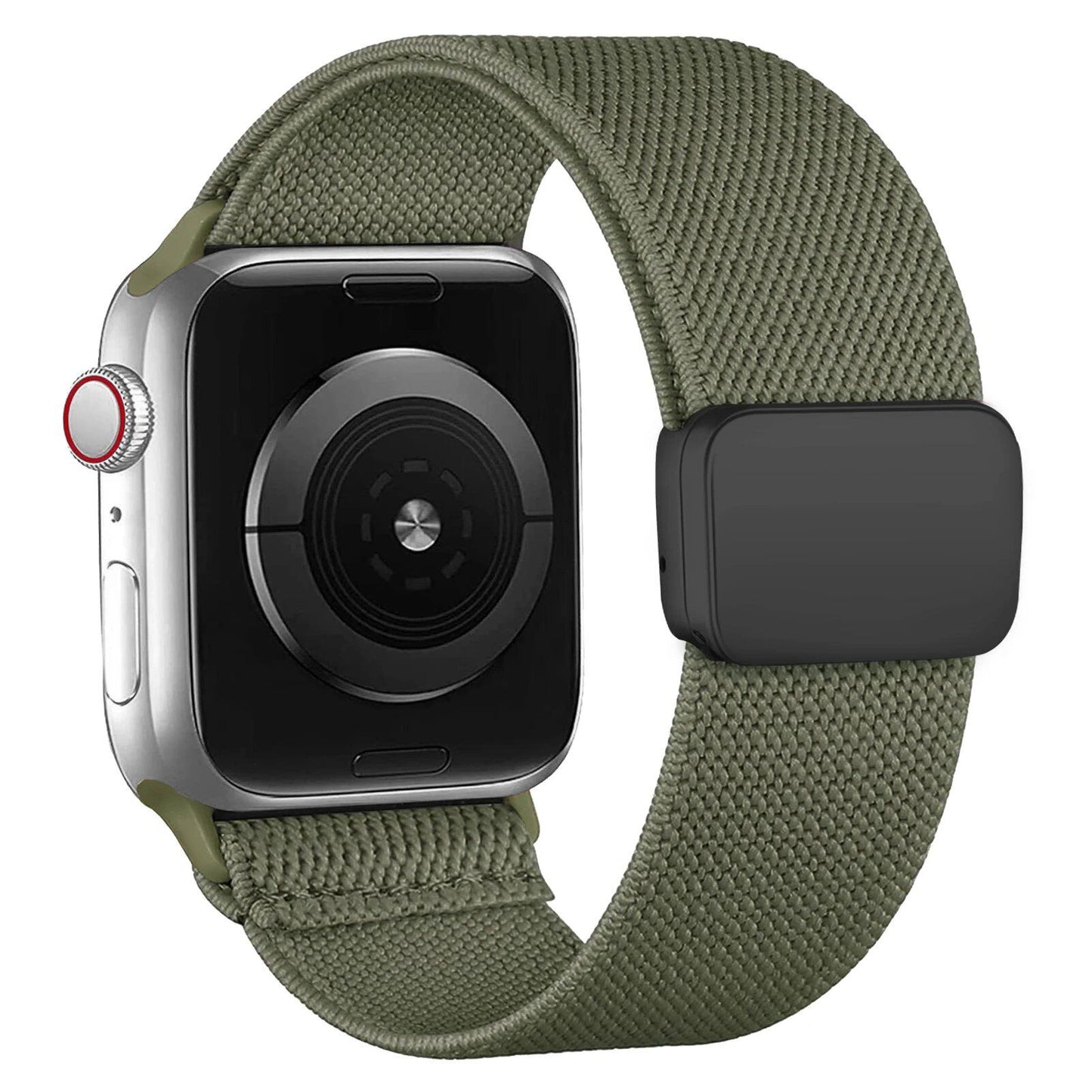 Magnetic Loop Band for Apple Watch, 40mm, 44mm, 45mm, 49mm, 41mm, 38mm, Compatible with iWatch Ultra 2 Series 9/8/7/3/SE, Nylon Bracelet with Scrunch, Band Color: Parallel Import