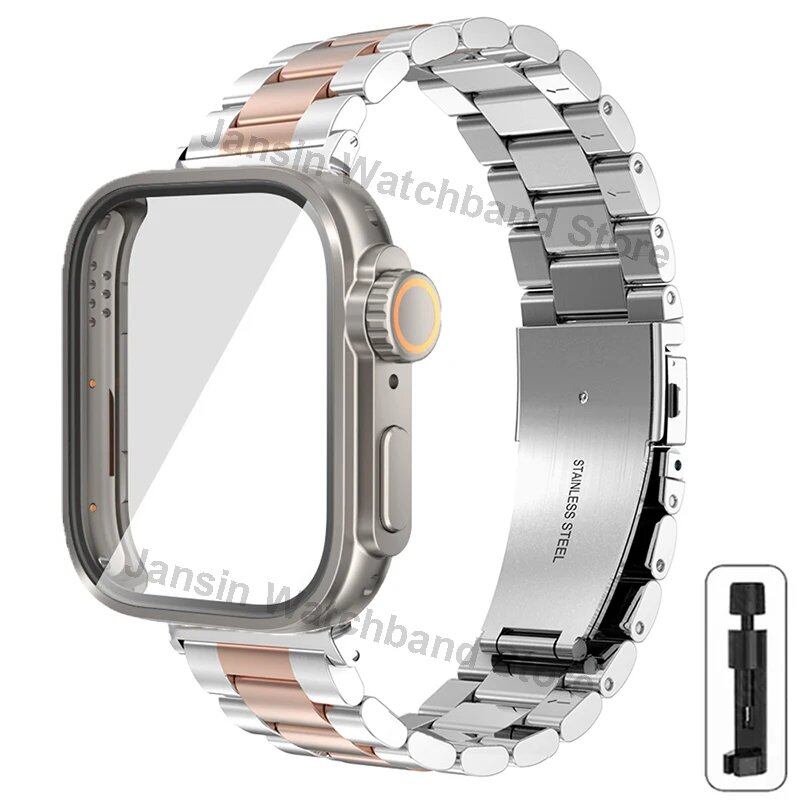 Huawei Watch Fit 4 Pro / Fit 3 / Fit 4 Pro Ultra Rugged Case + Stainless Steel Band Metal Wristband Accessory Band Color: Parallel Import