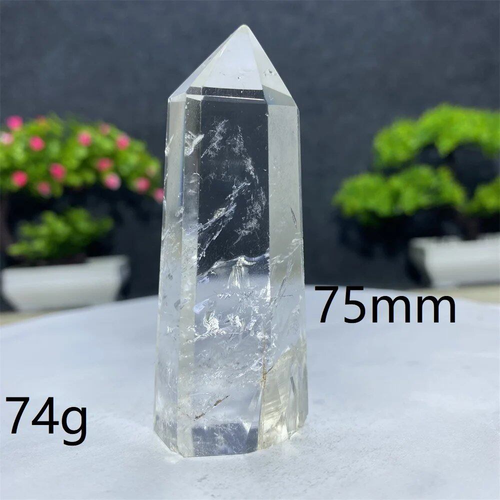 白水晶タワーワンド 六角オベリスク 研磨工芸品 天然原石 ミネラル標本 スピリチュアル瞑想ヒーリング 並行輸入品