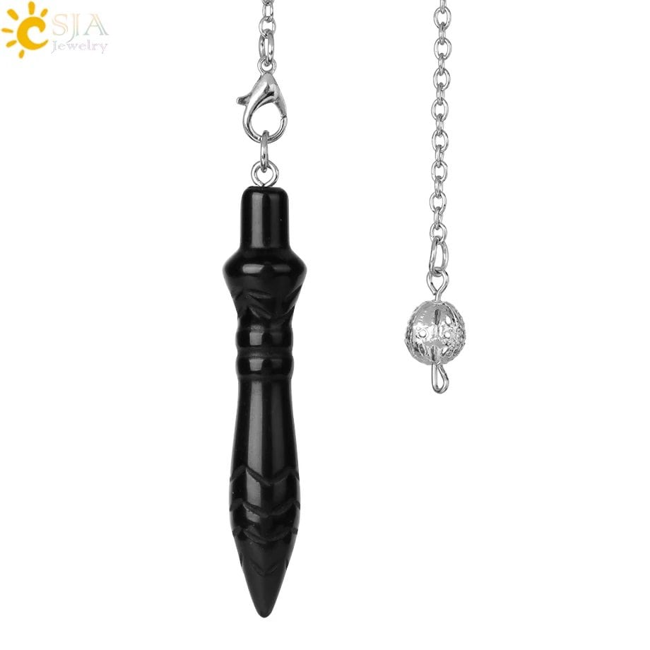 CSJA Spiritual Crystal Pendulum, Healing Pink Quartz, Dowsing Cone Pendant for Divination, Radiance Star Zia S971, Metal Color: Parallel Import