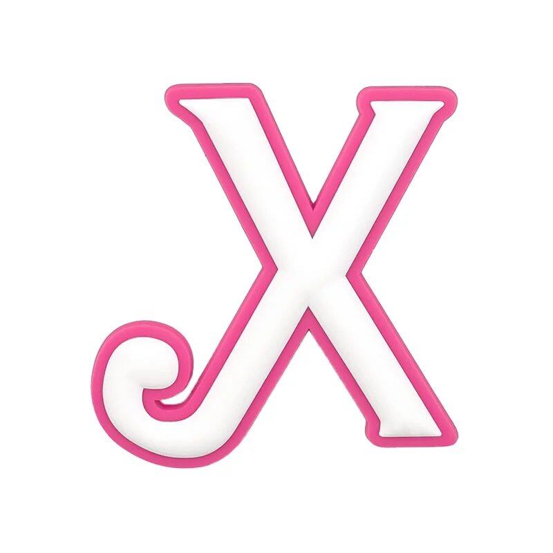 1/26 Scale PVC Pink Greek Alphabet A-Z Charm for Beach Bags, Women's Handbags, and Travel Bags (Pinky Girls) - Parallel Import