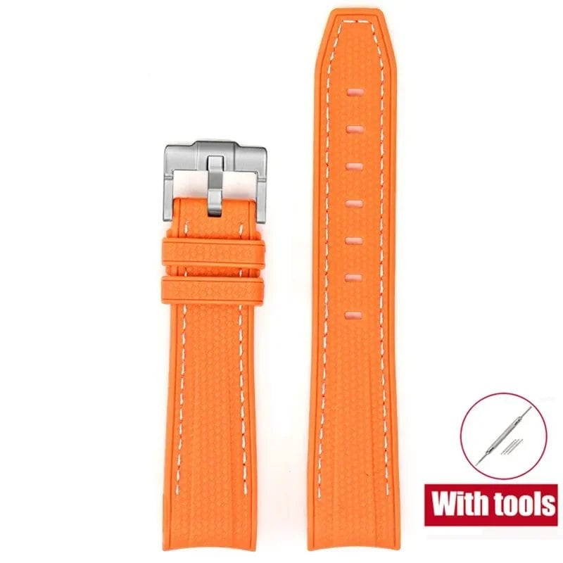 20mm Diving Strap with Curved Ends for Omega and Swatch Moonwatch, Silicone Rubber, Compatible with Rolex, Men's and Women's, Band Color: 20mm; Band Width: 20mm, Parallel Import
