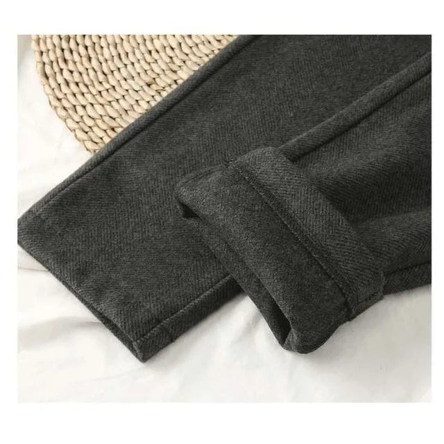 Women's Wool Harem Pencil Pants, Fall/Winter 2024, High-Waisted, Casual Suit Pants, Wide-Leg Pants for Office Ladies, Size: Parallel Import