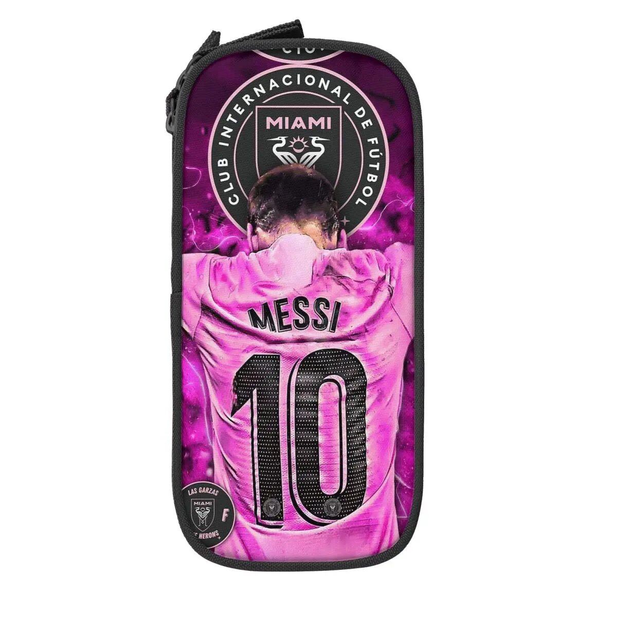 Soccer Messi Pencil Case, Large Capacity, Student Pencil Case, Stationery, School Supplies, Makeup Pouch, Size: L; Parallel Import